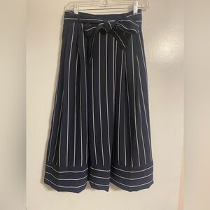 Banana Republic Striped Belted Midi Skirt- Size 0